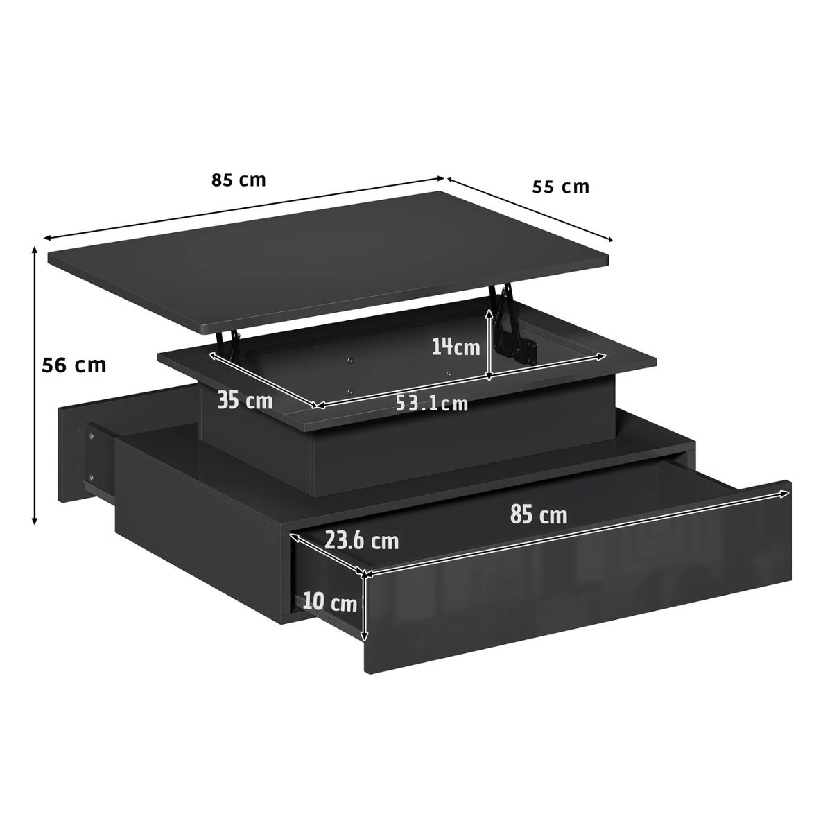 Table basse verre éclairage LED