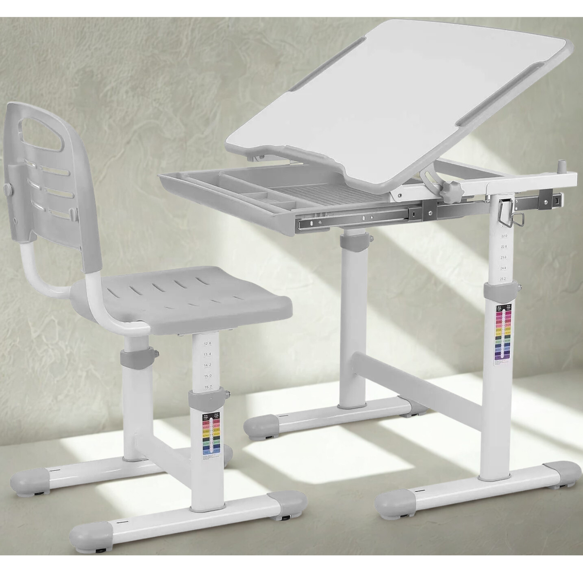 Table enfant en plastique de dessin et lecture, 1 chaise