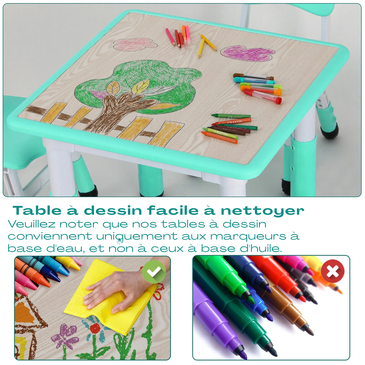 Table pour enfant multifonction, 2 chaises