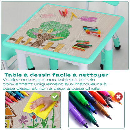 Table pour enfant multifonction, 2 chaises