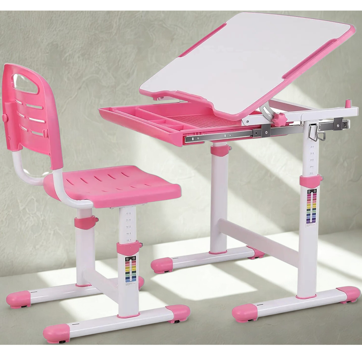 Table enfant en plastique de dessin et lecture, 1 chaise
