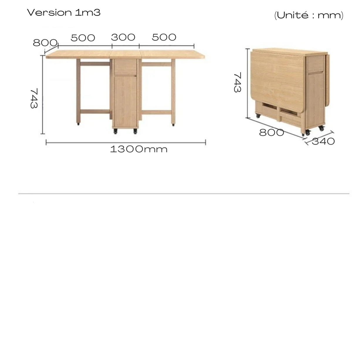 Table pliante bois design