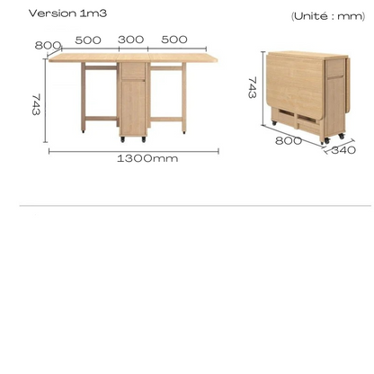 Table pliante bois design