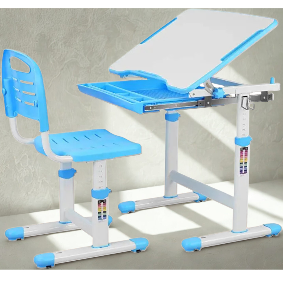 Table enfant en plastique de dessin et lecture, 1 chaise