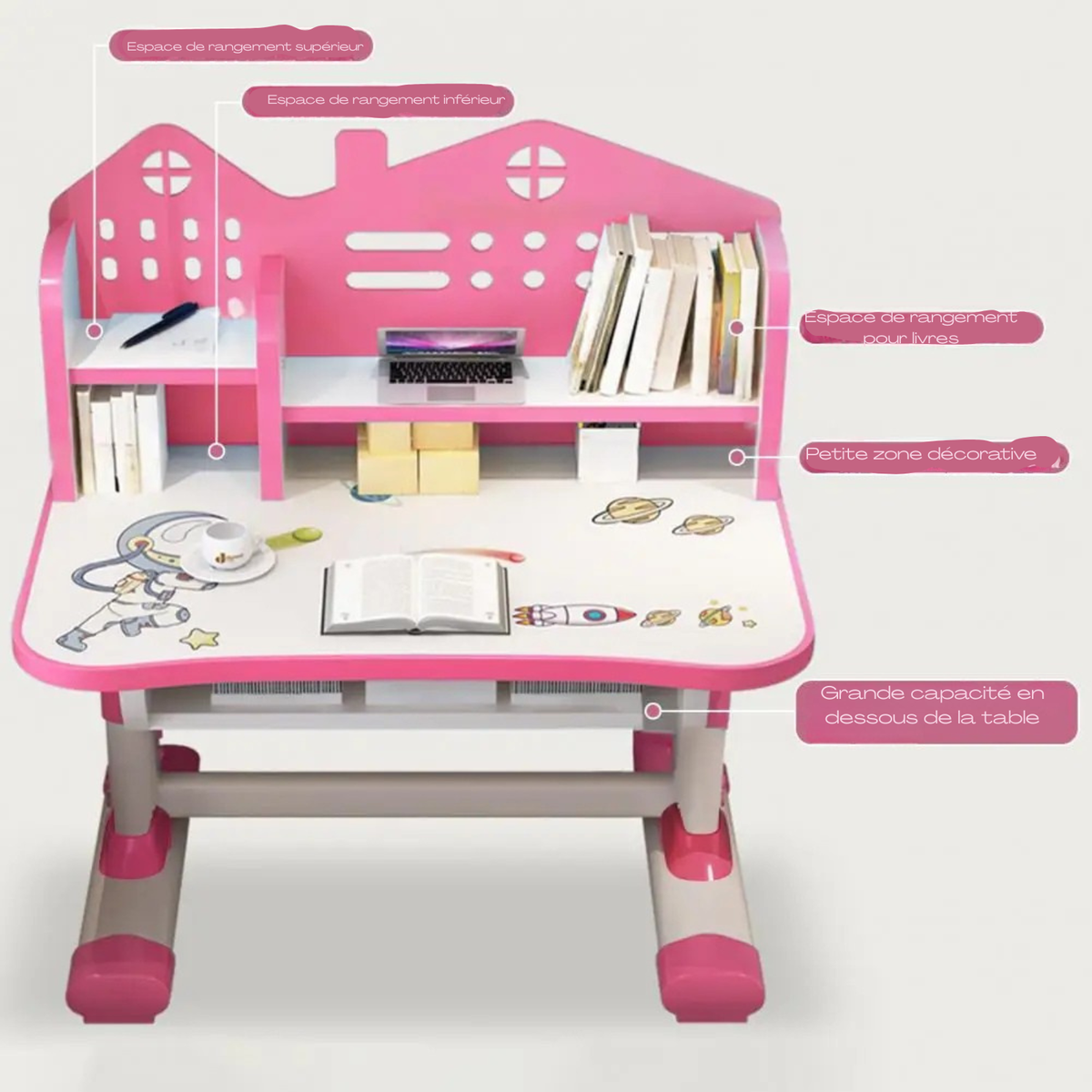 Table enfant en plastique multifonction, 1 chaise