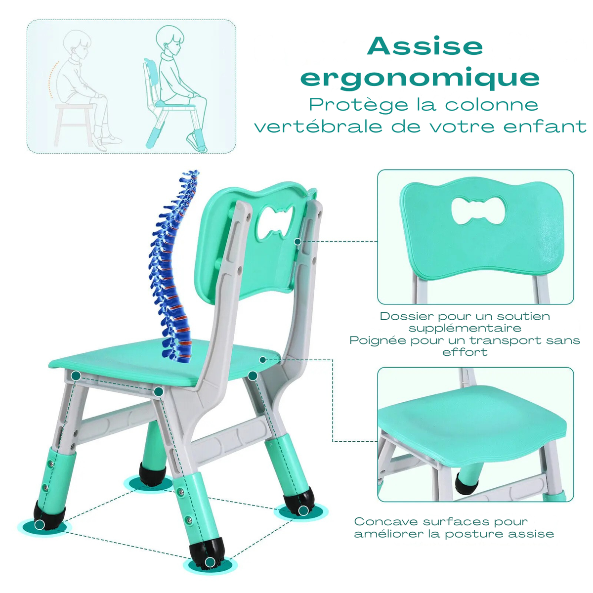 Table pour enfant multifonction, 2 chaises