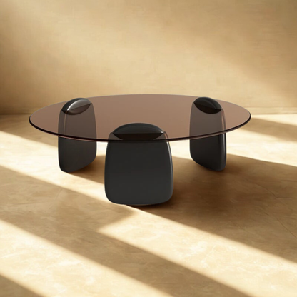 Table basse verre gigogne ronde