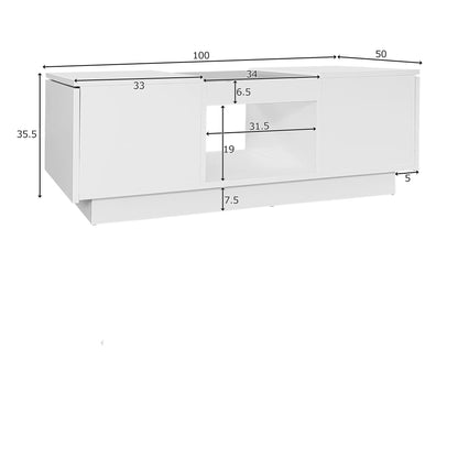 table basse blanche en verre
