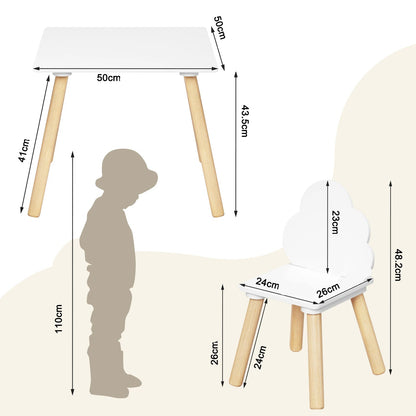 Table enfant en bois, 2 chaises