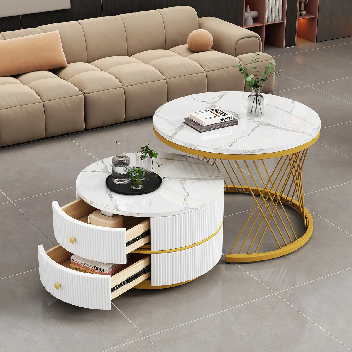 Table basse marbre gigogne