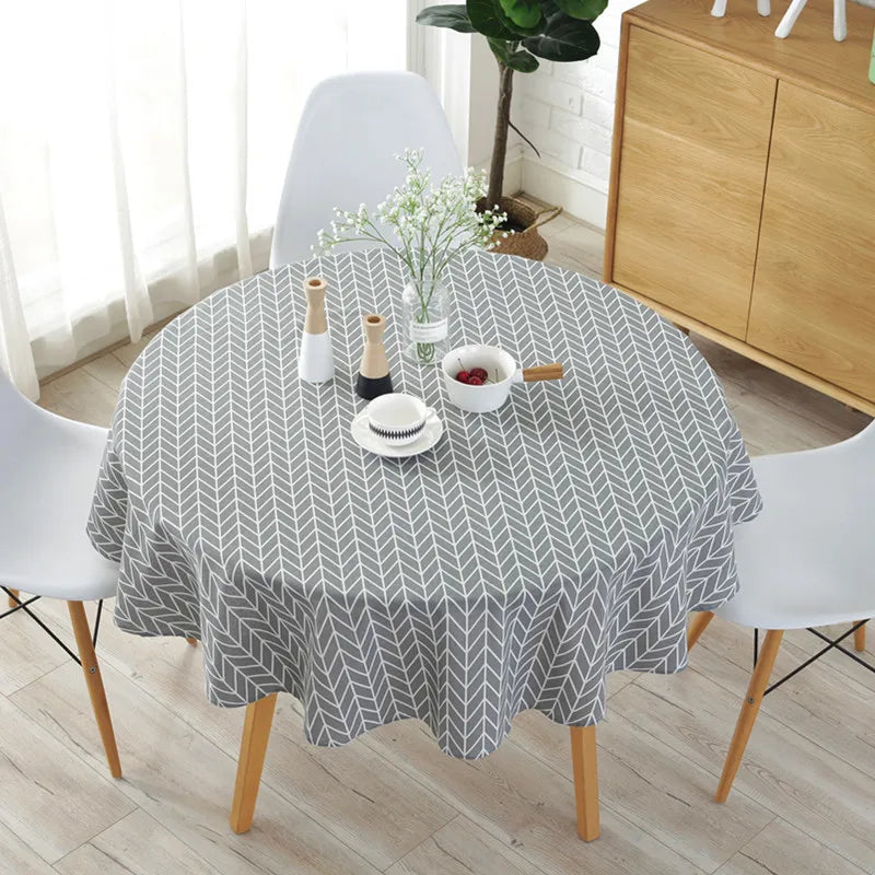 Nappe ronde avec motifs