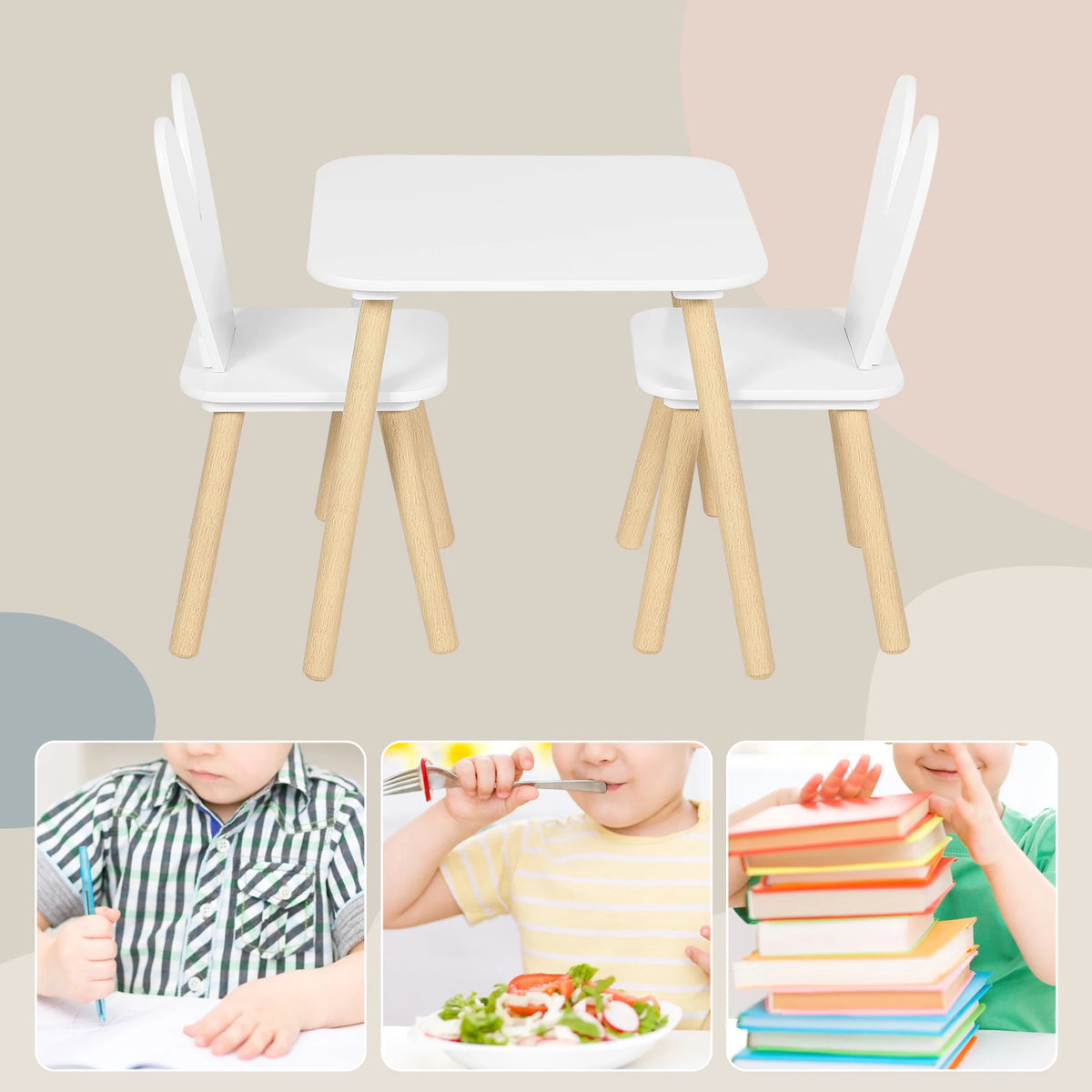 Table enfant carré en bois