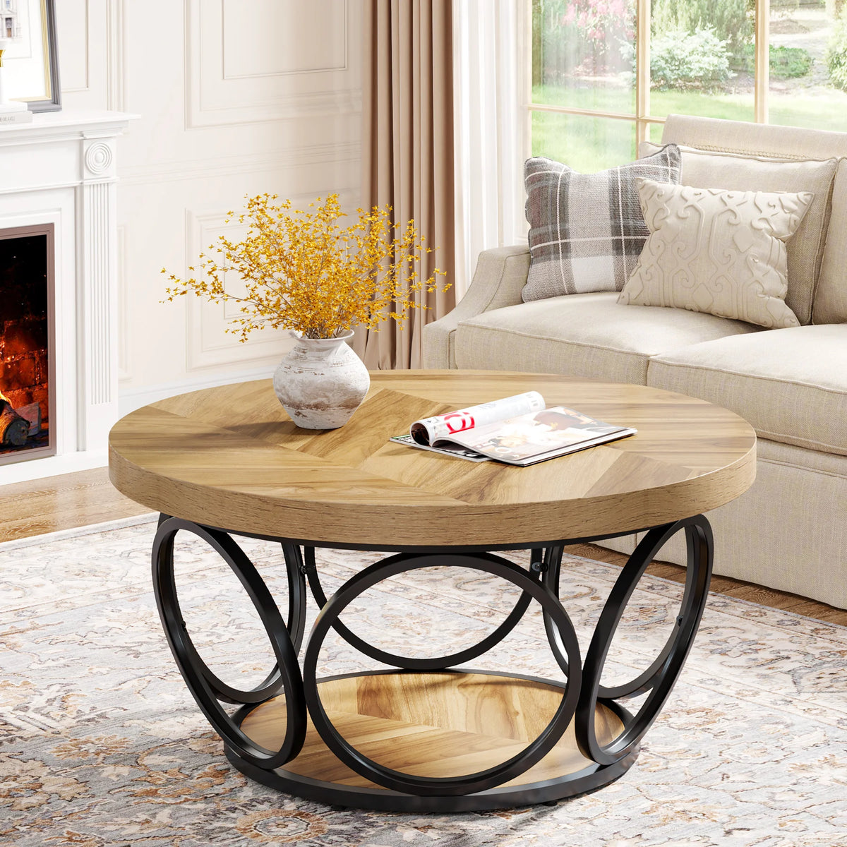 Table basse ronde en bois