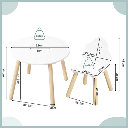 Table enfant en bois, 2 chaises