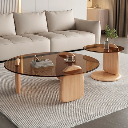 Table basse verre gigogne ronde