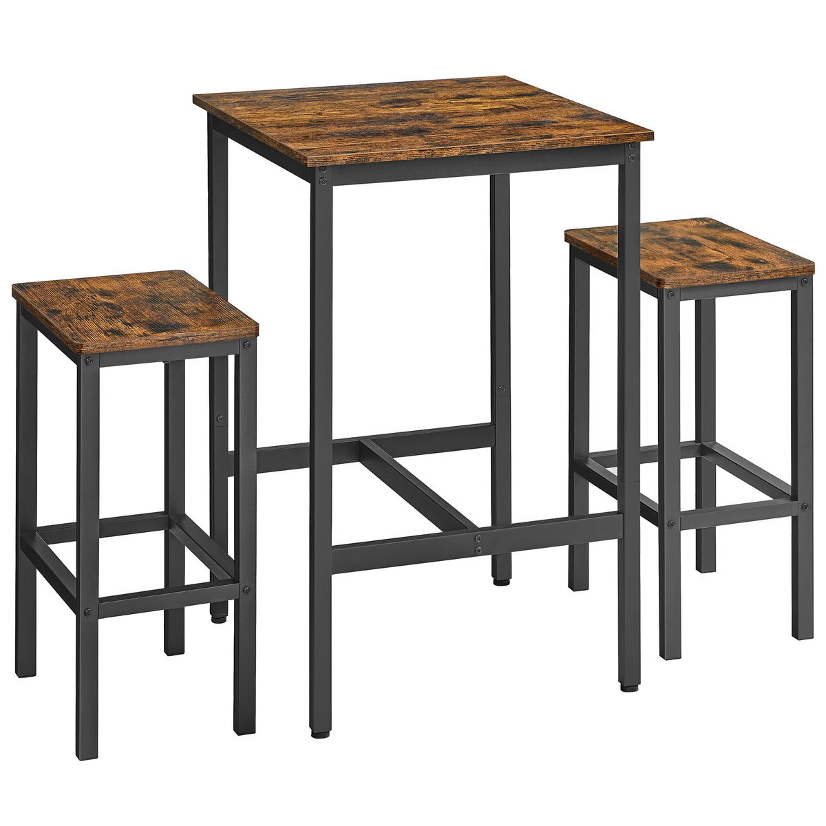 Table haute bois avec chaises