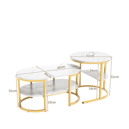 Table basse marbre gigogne