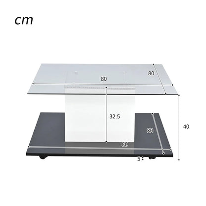 Table basse carrée en verre LED