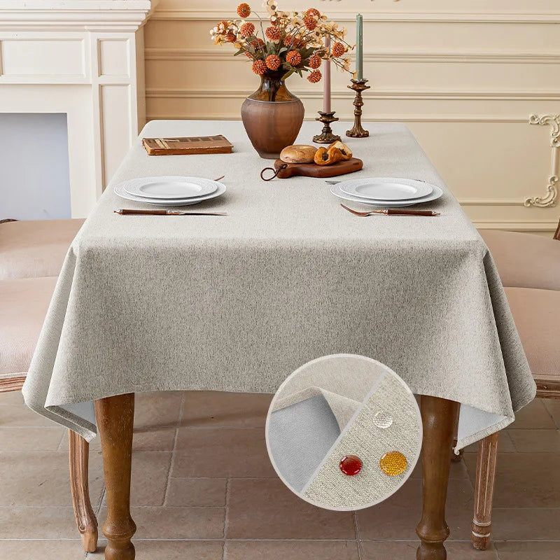 Nappe rectangulaire en coton et lin