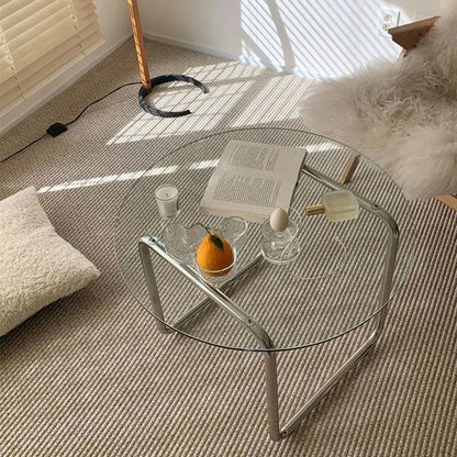 Table basse en verre ronde