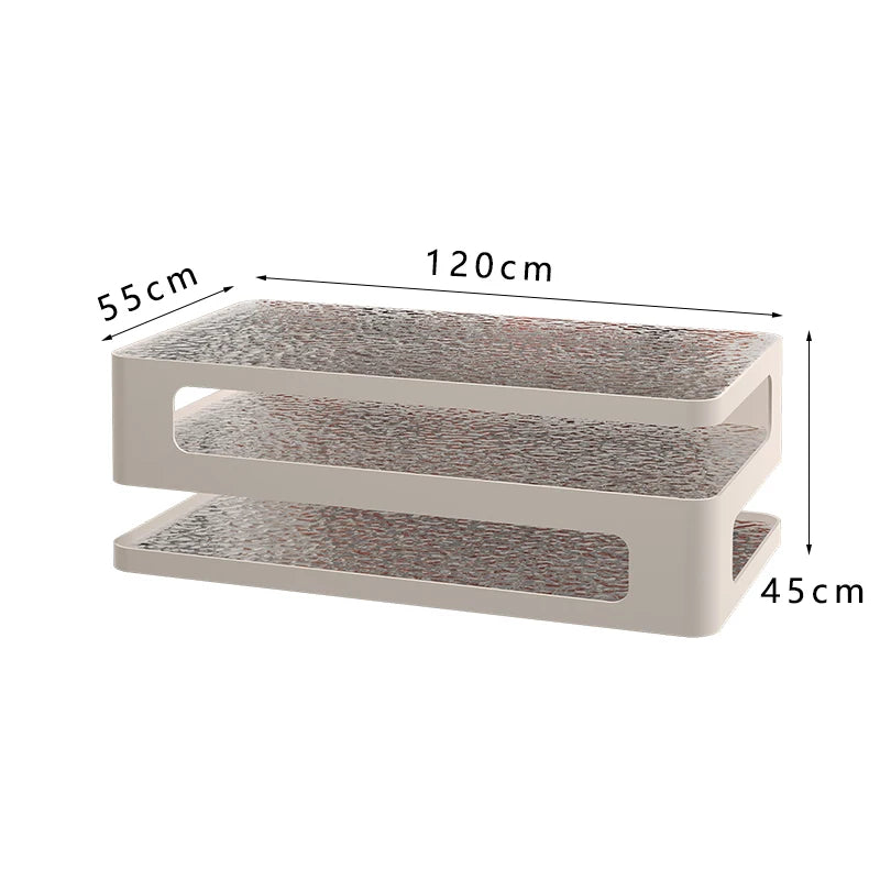 Table basse bois verre design