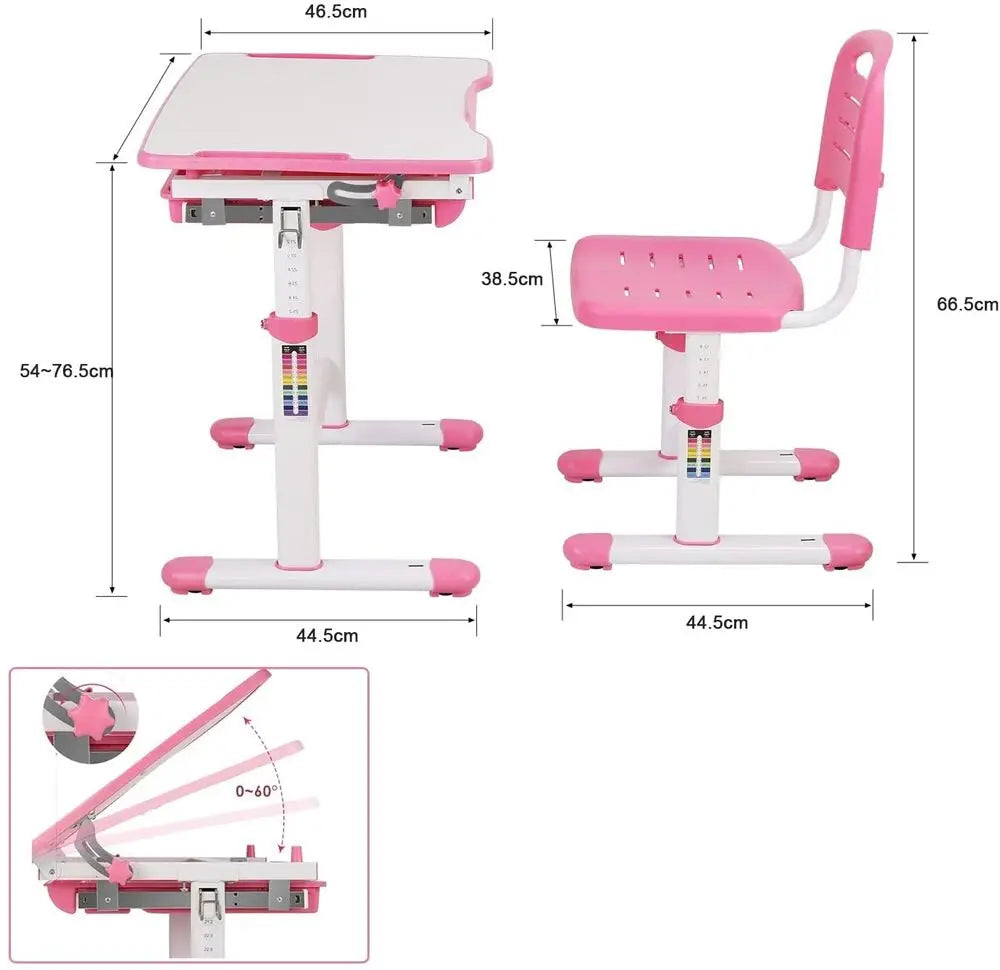 Table enfant en plastique de dessin et lecture, 1 chaise
