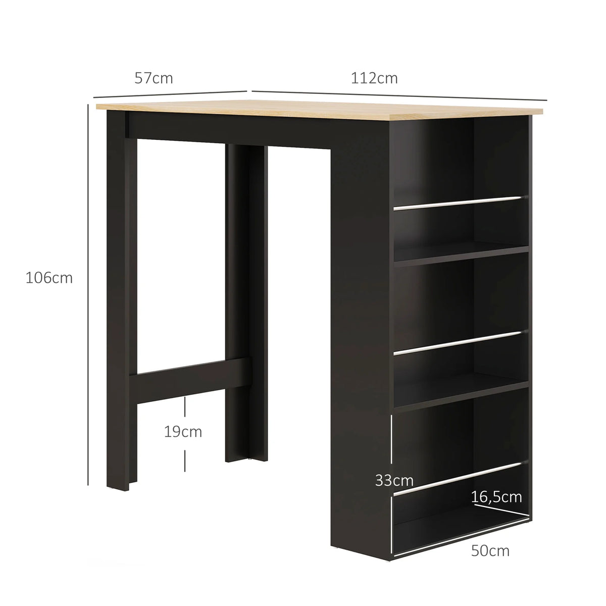 Table haute avec rangements