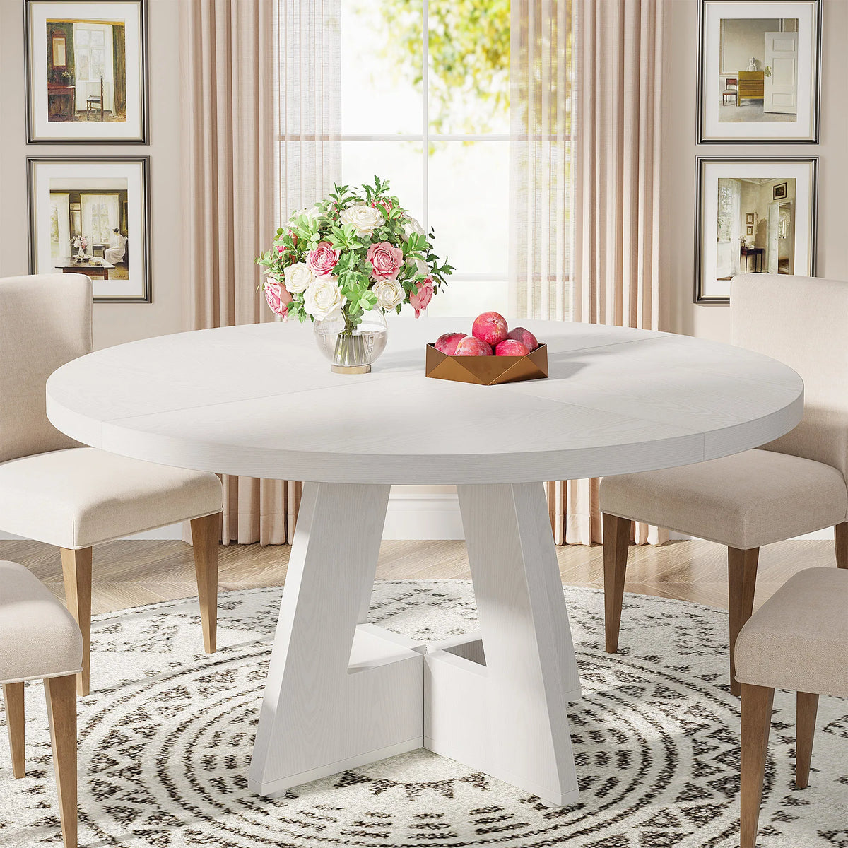 Table ronde design en bois