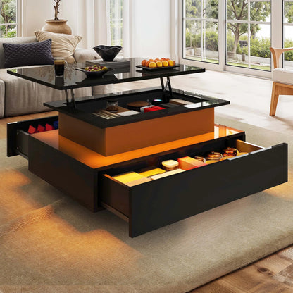 Table basse verre éclairage LED