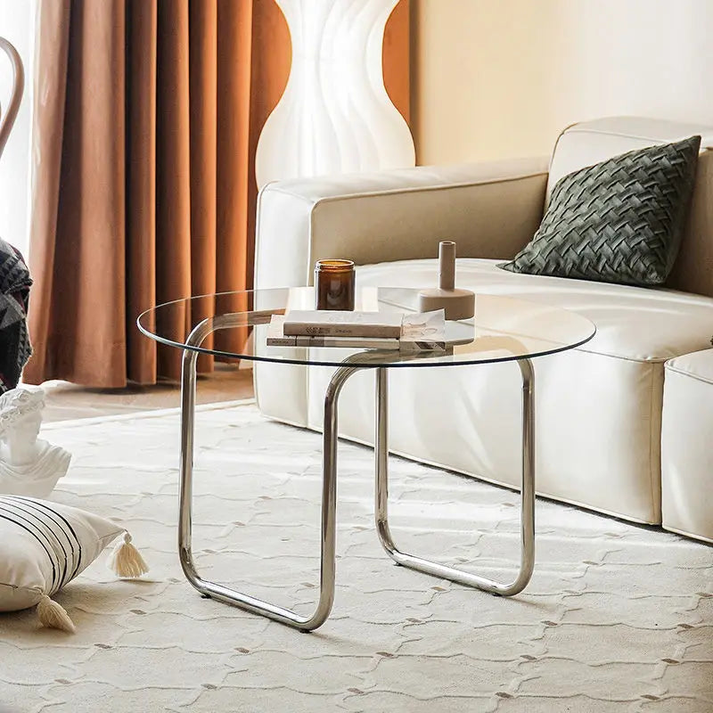 Table basse en verre ronde