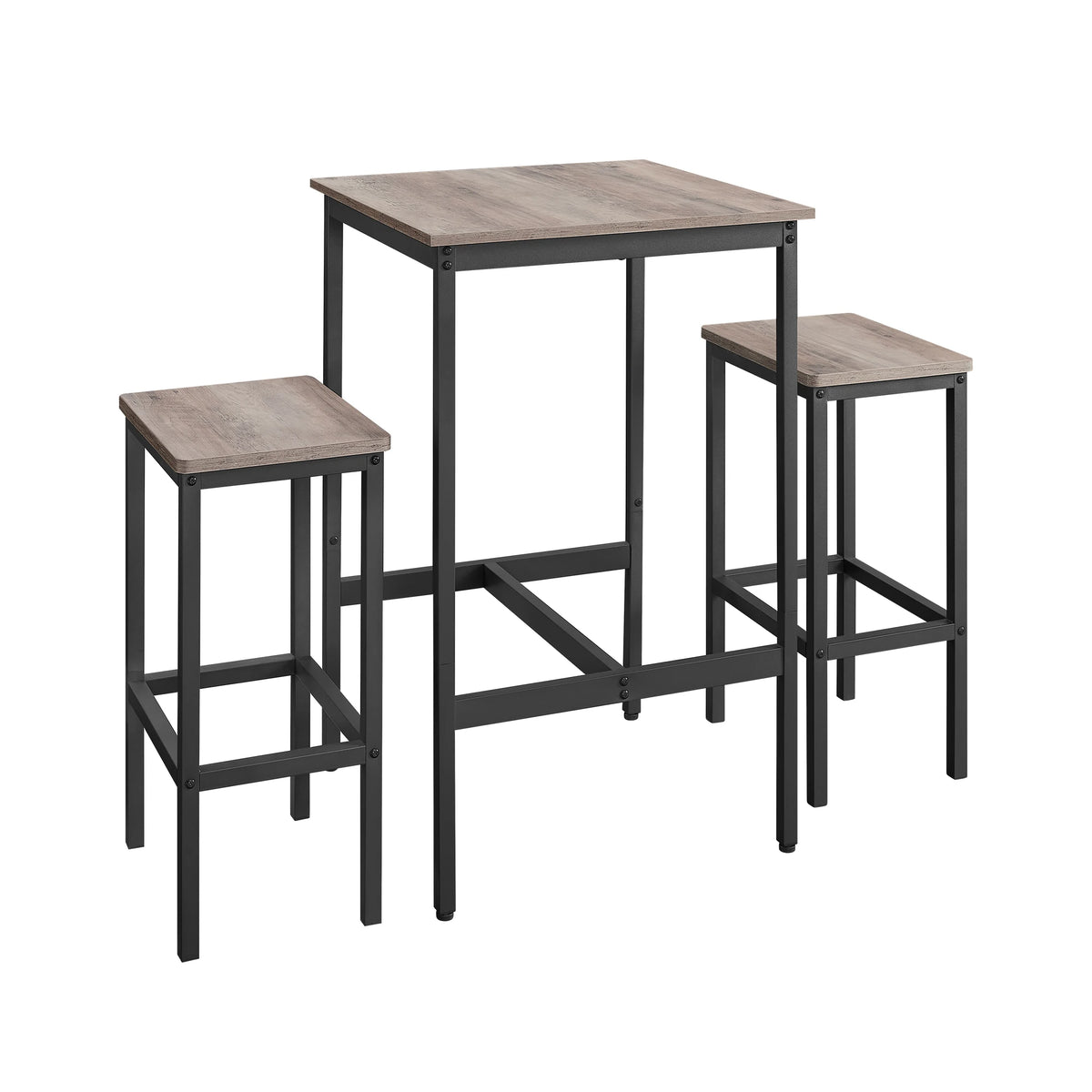 Table haute bois avec chaises