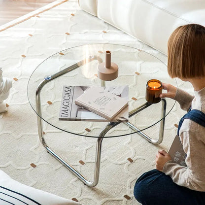 Table basse en verre ronde