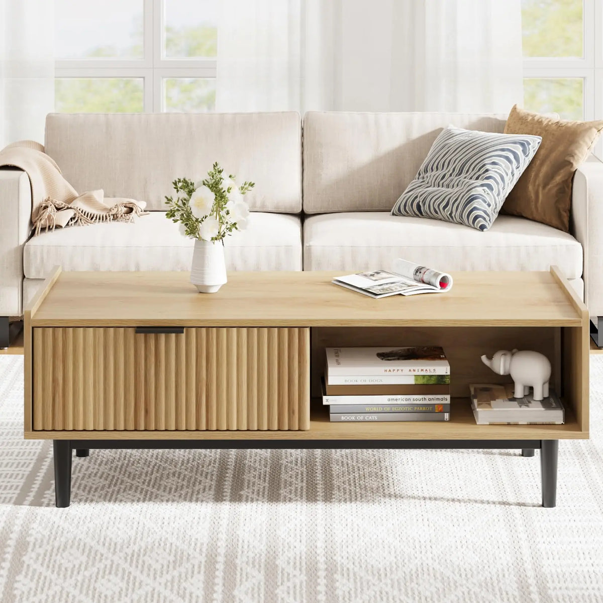 Table basse bois stockage