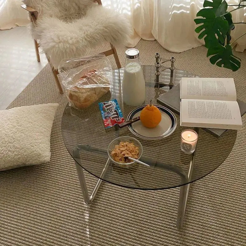 Table basse en verre ronde