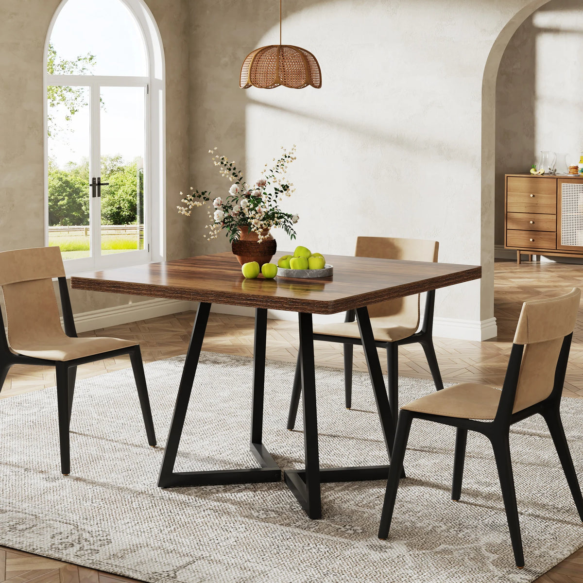 Table à manger bois carrée