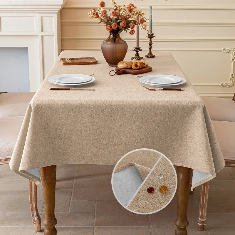 Nappe rectangulaire en coton et lin