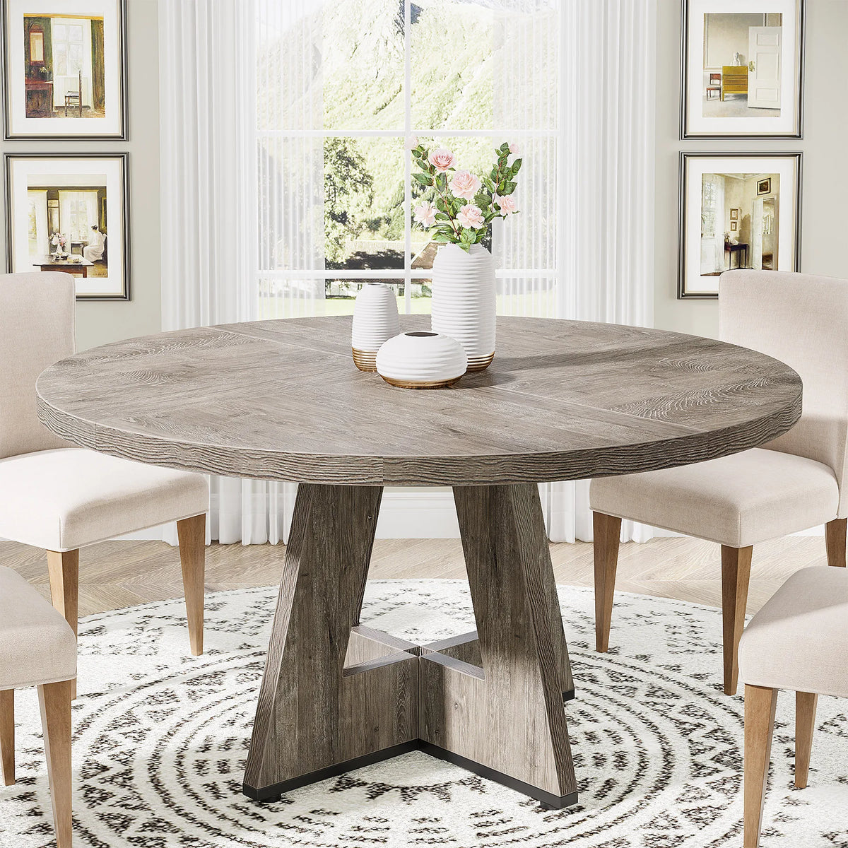 Table ronde design en bois