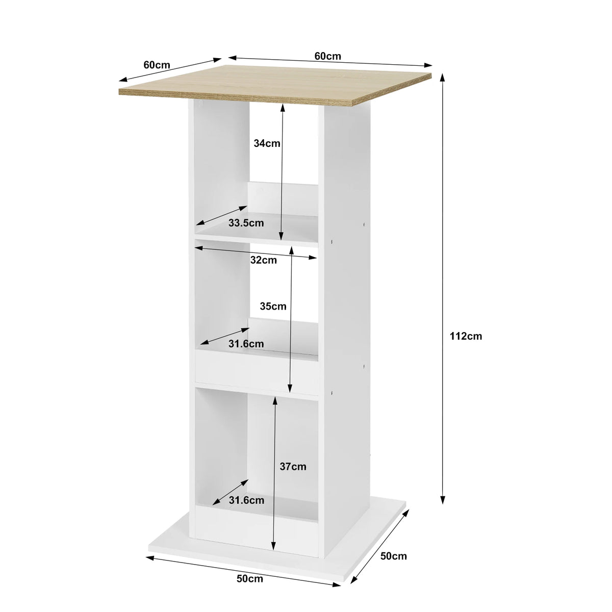 Table haute avec rangements