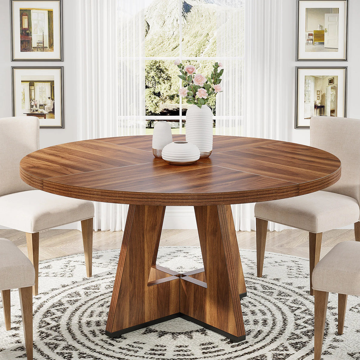 Table ronde design en bois