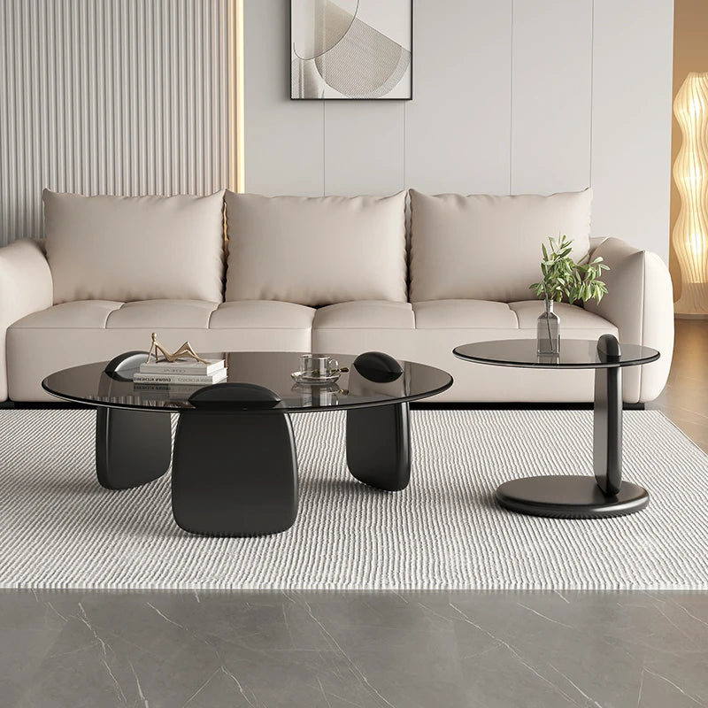 Table basse verre gigogne ronde