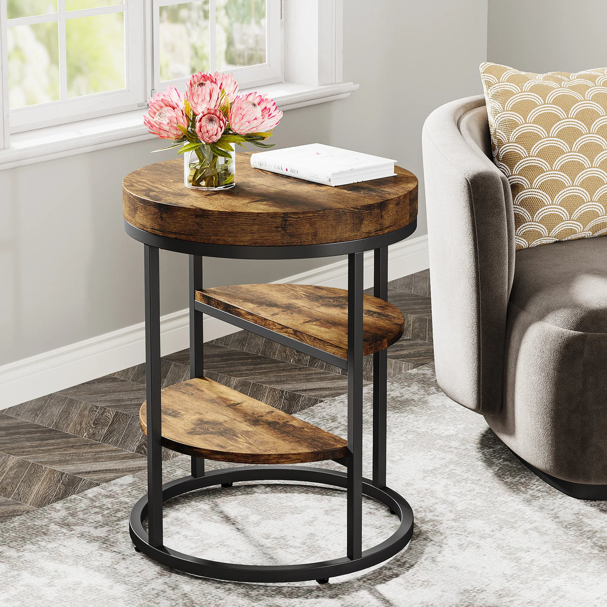 Table basse bois ronde