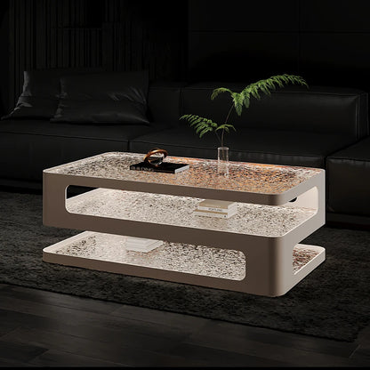 Table basse bois verre design