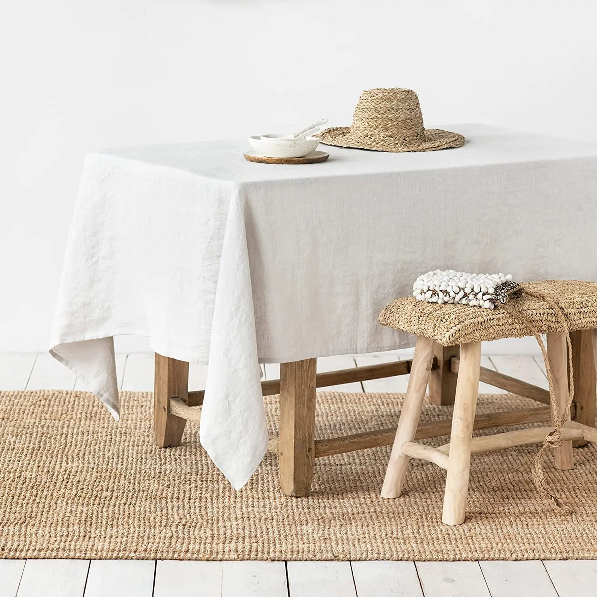 Nappe rectangulaire en lin