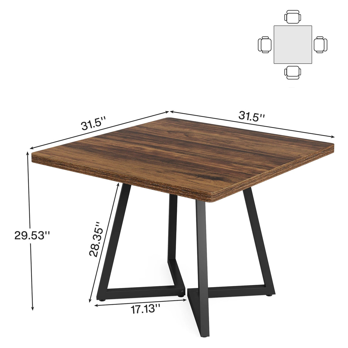 Table à manger bois carrée