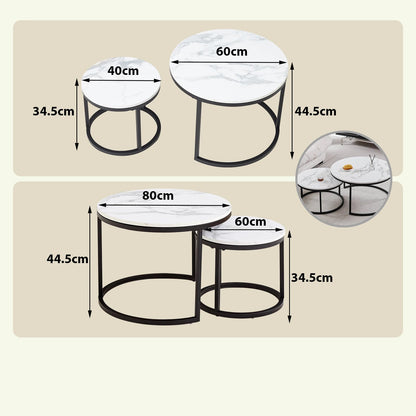 Table basse marbre ronde gigogne