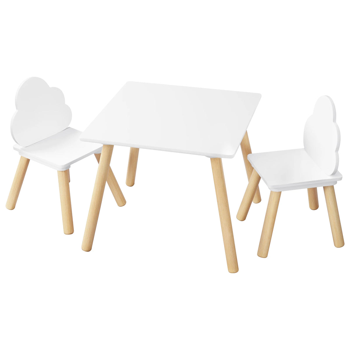Table enfant en bois, 2 chaises