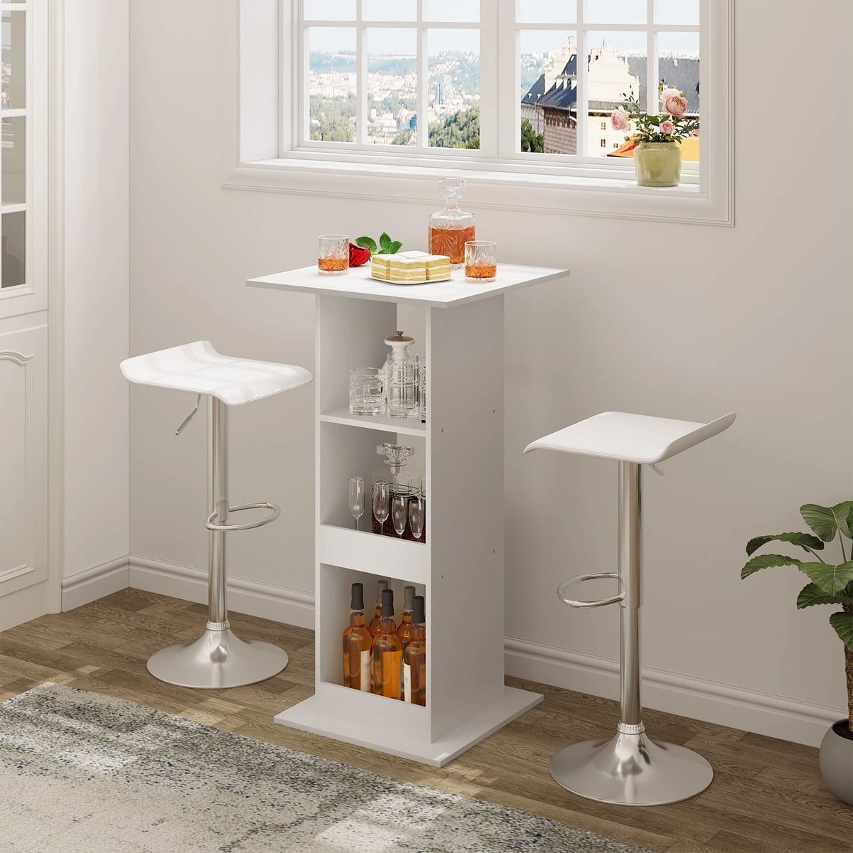 Table haute avec rangements