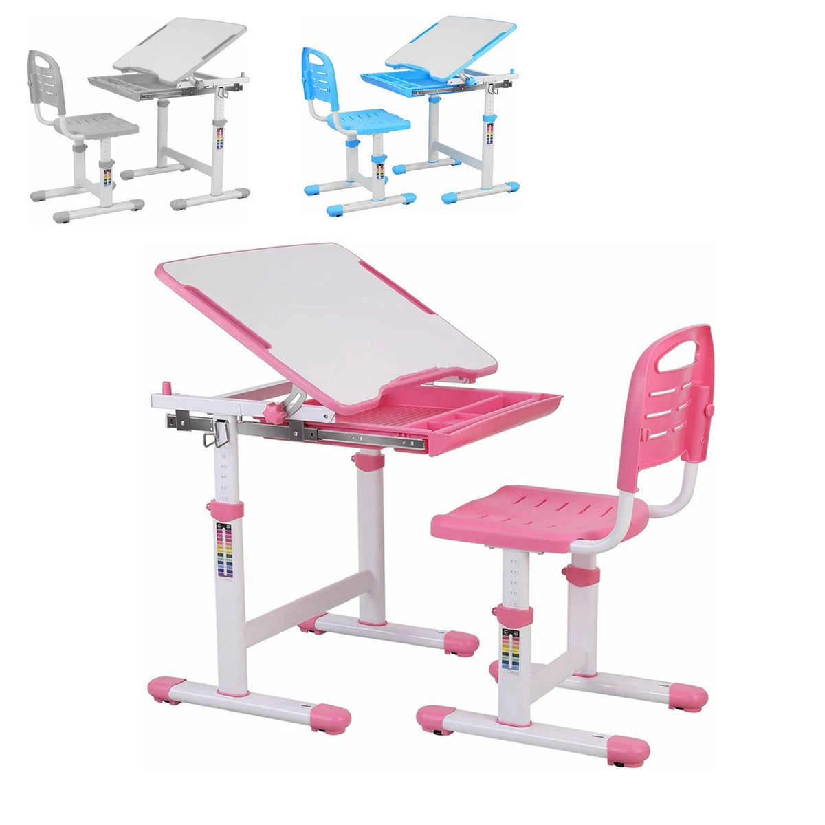 Table enfant en plastique de dessin et lecture, 1 chaise