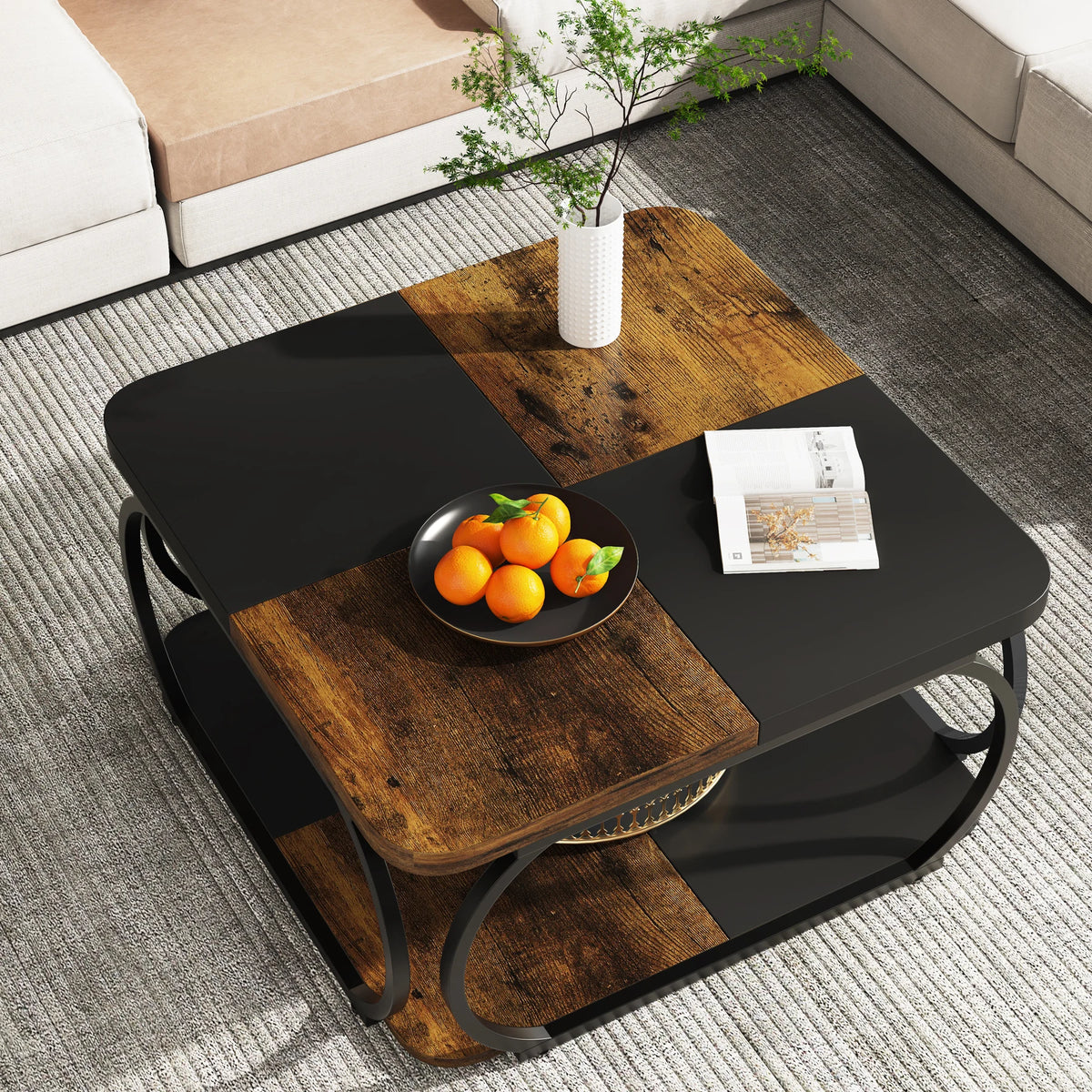Table basse bois 2 plateaux