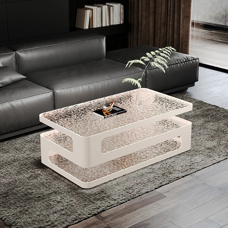Table basse bois verre design